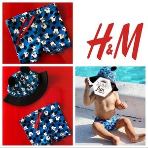H&M Mickey Mouse boy swimwear 6-12 mths + hat!